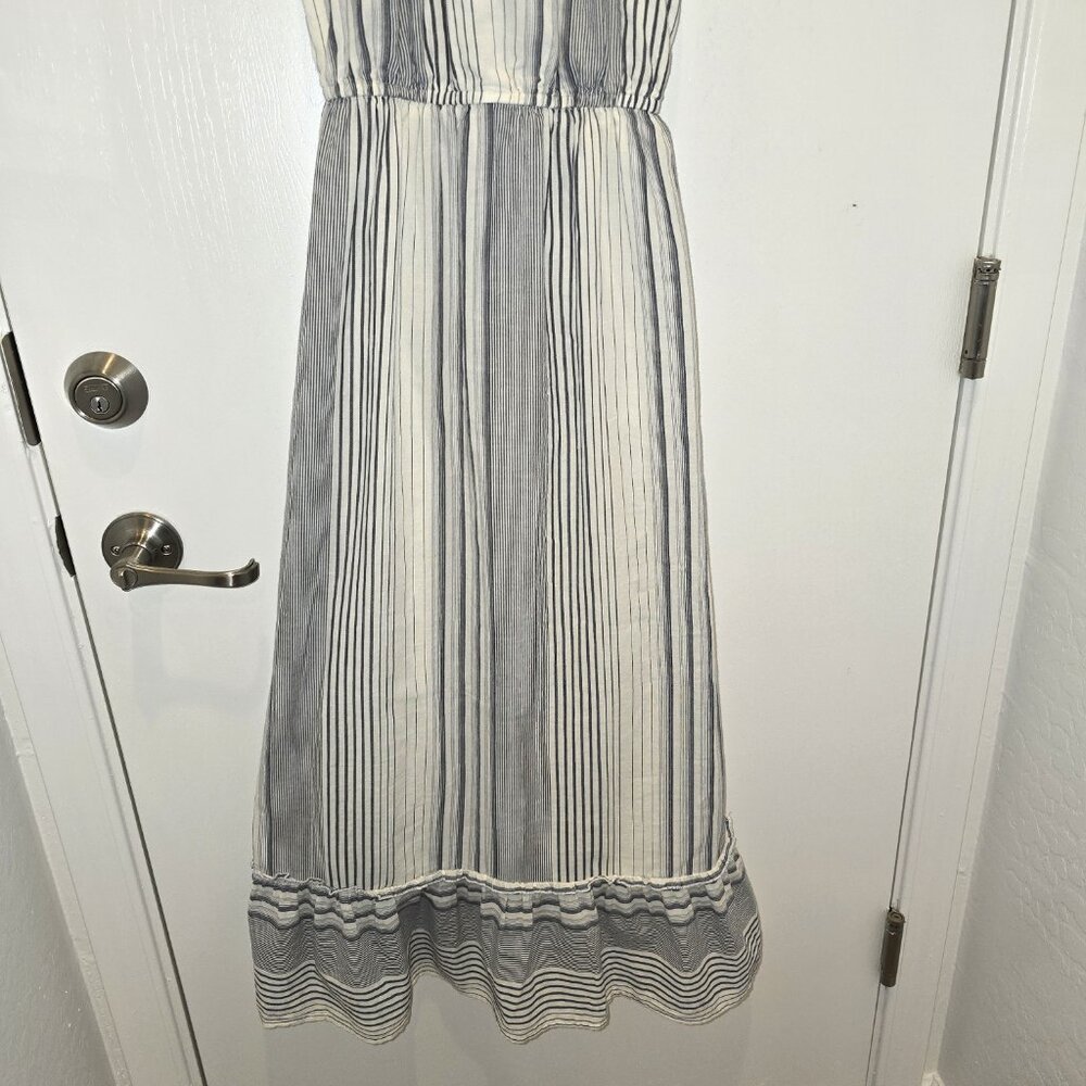 Japna Blue & White Halter Maxi Dress Ruffled Hem Elastic Waist UnderSkirt Sz M - Picture 5 of 12